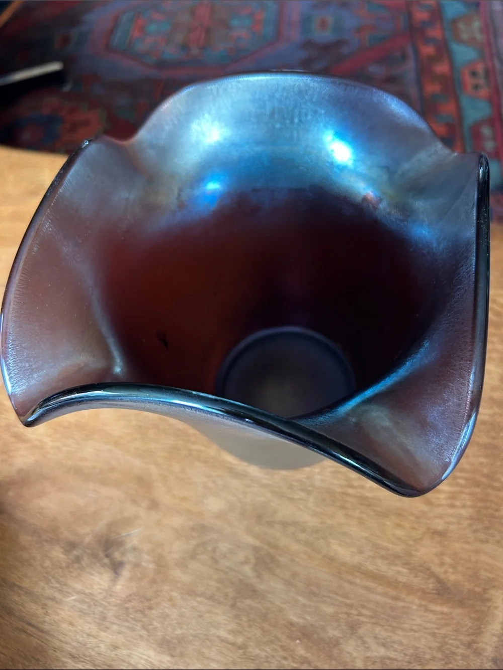 Antique Imperial Glass Company Imperial Jewels Pearl Amethyst Stretch Glass Vase
